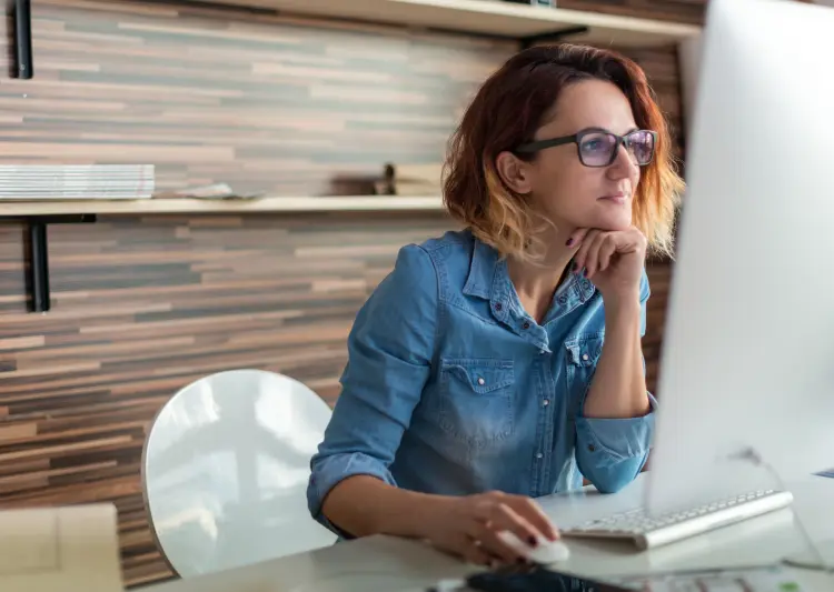 Professional working at a computer